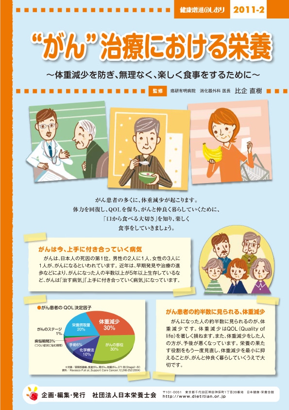 "がん"治療における栄養-体重減少を防ぎ、無理なく、楽しく食事をするために-