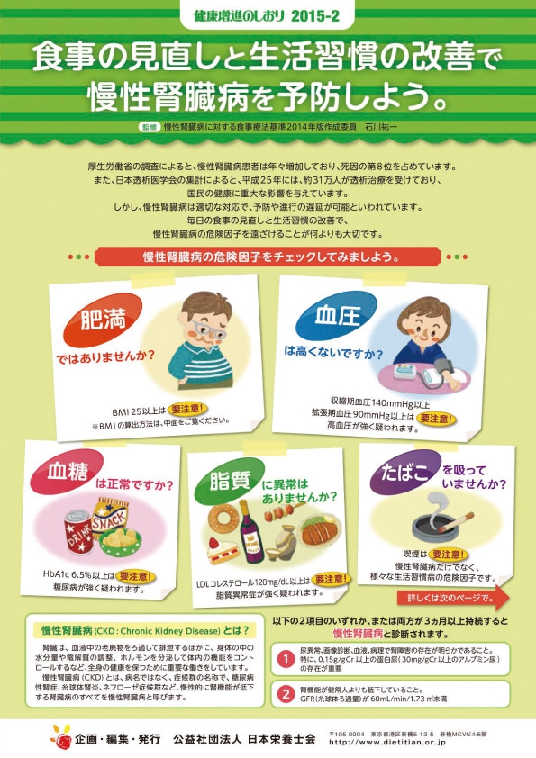 食事の見直しと生活習慣の改善で慢性腎臓病を予防しよう。